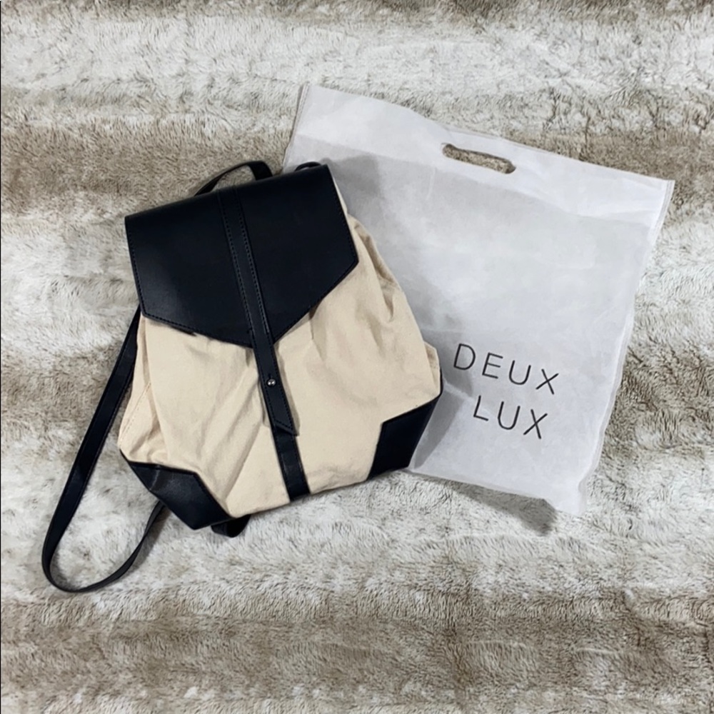 Deux Lux Vegan leather and canvas backpack